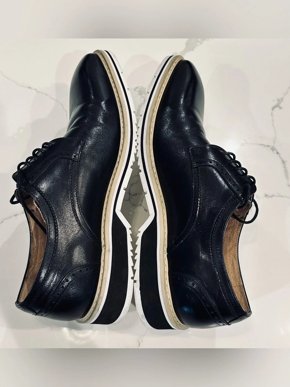Stacy Adams Barringer Black Leather Plain Toe Oxford Dress Shoes Mens 9.5